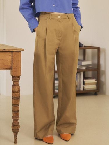 SIPT7093 One Tuck Wide Chino Pants_2 Colors - Siyazu - Modalova