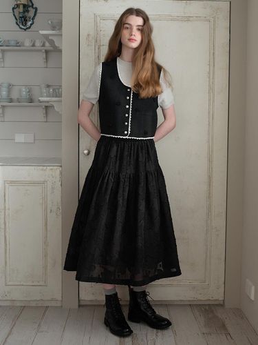 Sheer Jacquard Full Skirt - VOCAVACA - Modalova