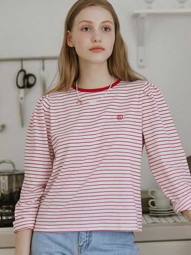 Emblem Logo Stripe T-shirt (Red) - NONLOCAL - Modalova