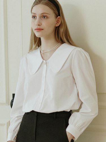 Round Sailor Collar Blouse (White) - NONLOCAL - Modalova