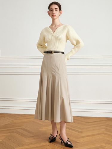 Lazy Pleated Long Skirt - yyiam - Modalova