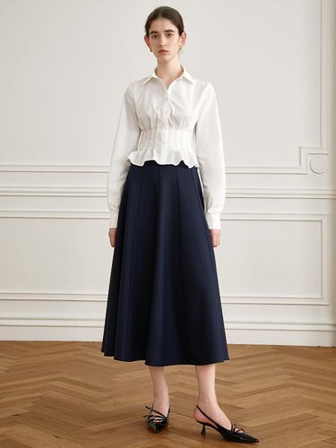 A-line Navy Long Skirt - yyiam - Modalova