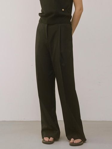 One Tuck New Wide Slacks_Black - Siyazu - Modalova