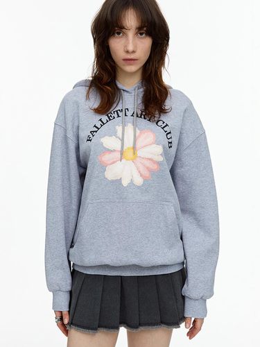 Drawing Flower Hoodie Light Grey - FALLETT - Modalova