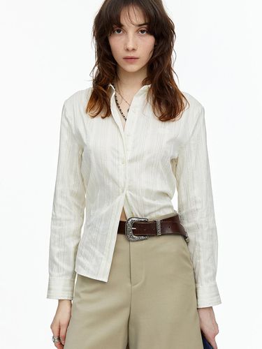 Brush Logo Stripe Shirt Yellow - FALLETT - Modalova