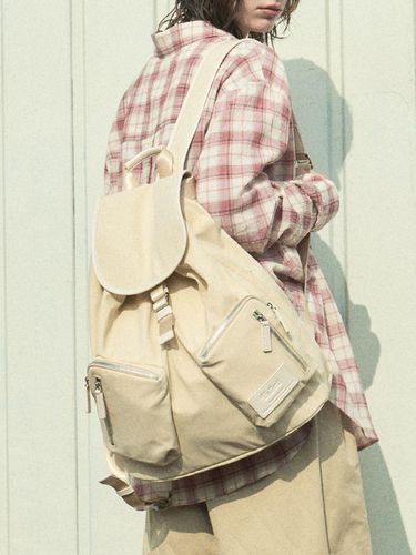 Clasp Backpack Beige - FALLETT - Modalova