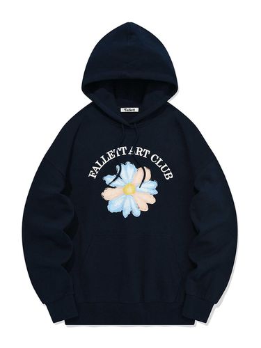 Drawing Flower Hoodie Navy - FALLETT - Modalova