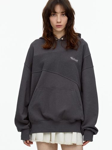 Reverse Panel Hoodie Charcoal - FALLETT - Modalova