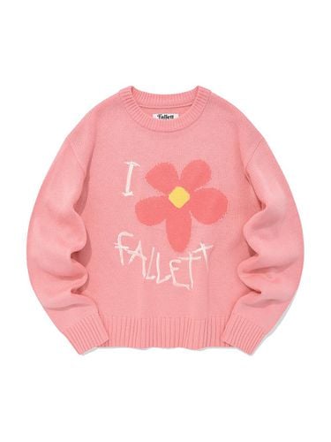 Drawing Flower Knit Pink - FALLETT - Modalova