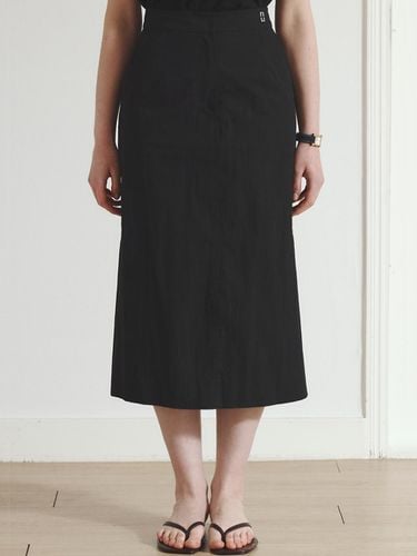 ISABEL] Bending slit cotton skirt_black - CHARMEUSE - Modalova