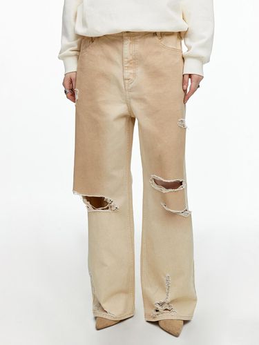 Oversized Distressed Denim Pants - FALLETT - Modalova