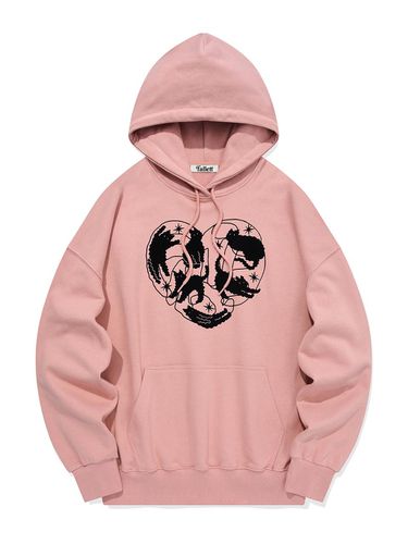 Heart Nero Hoodie Pink - FALLETT - Modalova