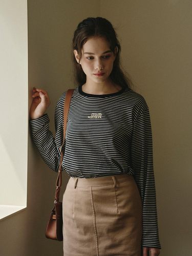 ANNA] Classic long sleeve stripe t-shirts _2colors - CHARMEUSE - Modalova