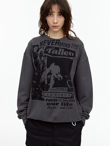 Poster Print Sweatshirt Charcoal - FALLETT - Modalova