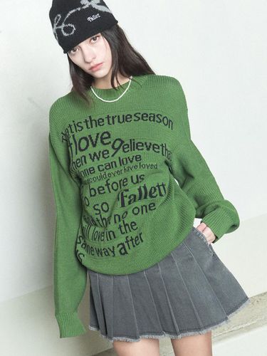 Youth Letter Knit Green - FALLETT - Modalova