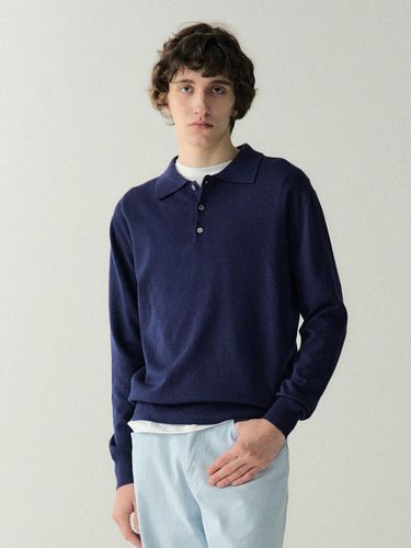 Cashlike Polo Sweater Navy - EZIO - Modalova