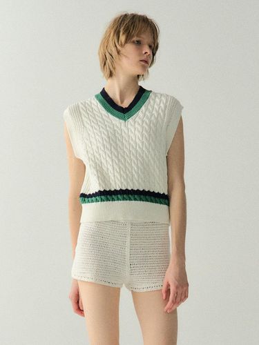 Cable-Knit Cricket Vest - EZIO - Modalova