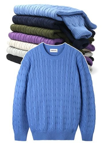 Washable Cable Round Knit Sweater (5 Color) - INDUST - Modalova