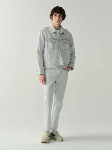 Button Point Light Denim Jacket Light Grey - EZIO - Modalova