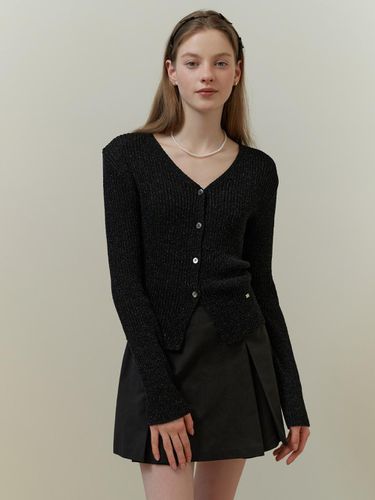 Glitter V Cardigan - Black - RE_L - Modalova