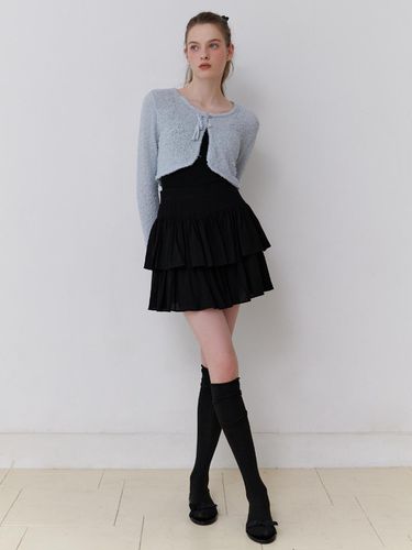 Chiffon Frill Skirt - Black - RE_L - Modalova