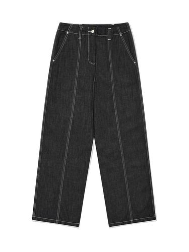 Womens Wide-Leg Stitch Denim Pants - Wacky Willy - Modalova