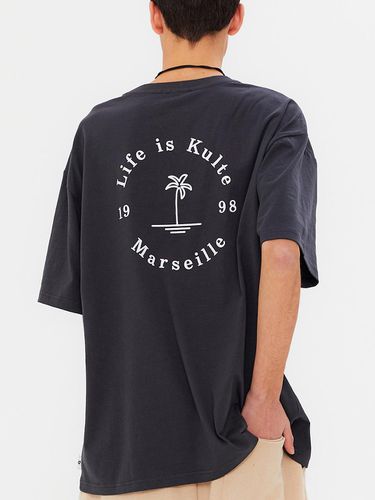 Circle Palm Tree T-Shirt Grey - KULTE - Modalova