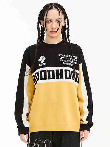 Color-Blocking Racing Sweater Black - HOODHOOD - Modalova