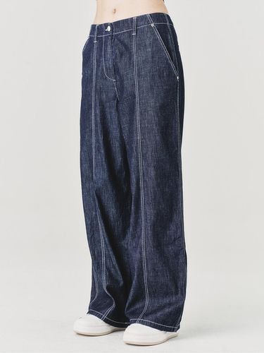 Womens Wide-Leg Stitch Denim Pants - Wacky Willy - Modalova