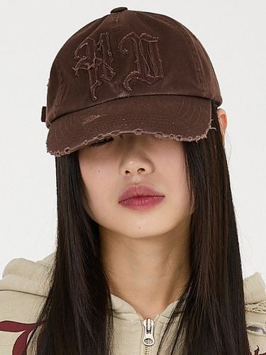 HD Applique Distressed Ball Cap - HOODHOOD - Modalova