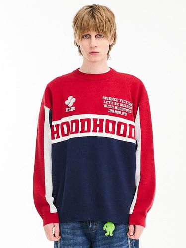 Color-Blocking Racing Sweater Red - HOODHOOD - Modalova