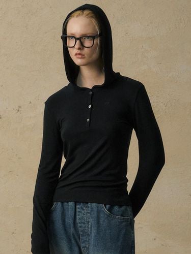 Hooded Long Sleeve T-shirt_Black - WEST GRAND BOULEVARD - Modalova