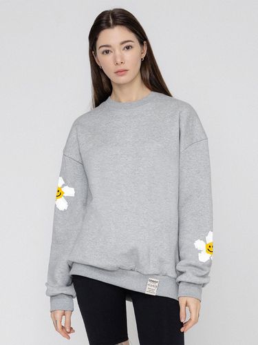 UNISEX]Multi Tape Flower Smile Drawing Sweatshirt - GRAVER - Modalova