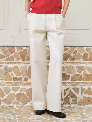 P3184 Single Pleated Chino Wide Leg Pants - vanone atelier - Modalova