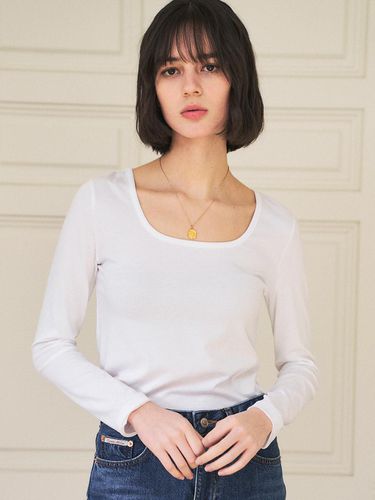 A3469 Square Neck Modal T-shirt - vanone atelier - Modalova