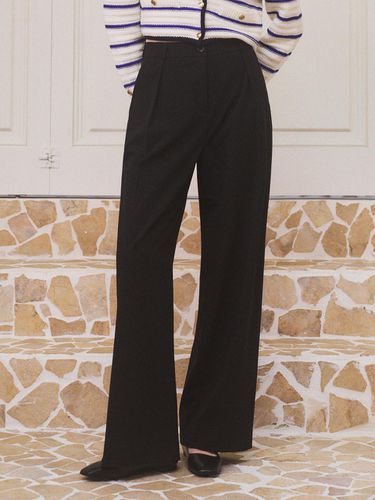 P3187 Single Pleated Wide Leg Slacks - vanone atelier - Modalova