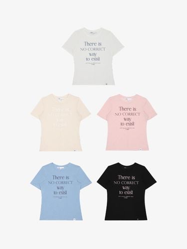 Tencel Lettering Short Sleeve T-shirt_5COLORS - CITYBREEZE - Modalova