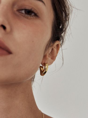 Volume Heart Earring - Dewy desert - Modalova