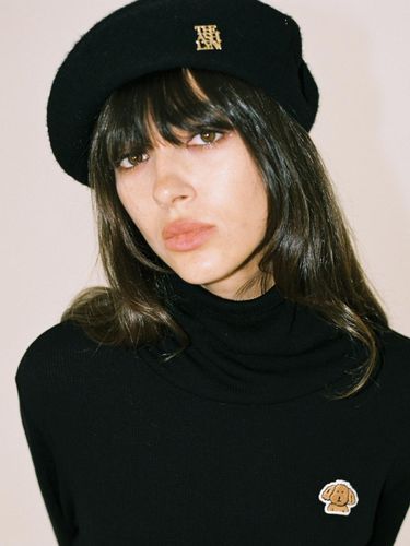 Gloria Logo Wool Beret Hat_Black - THE ASHLYNN - Modalova