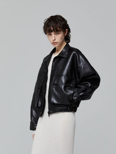 Vegan Leather Blouson - Black - LADYVOLUME - Modalova