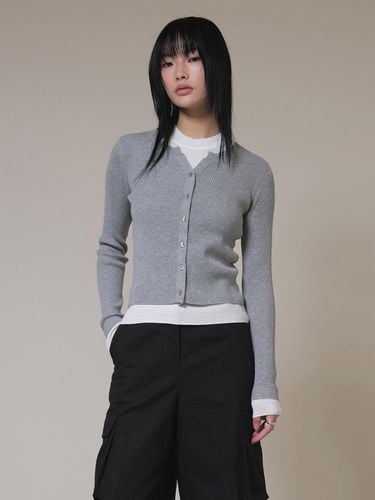 Layered Knit Cardigan Set_Grey - RAIVE - Modalova