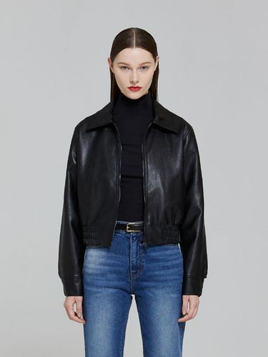 Vegan Leather Jacket - Black - LADYVOLUME - Modalova