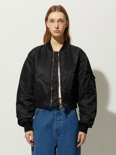 Cropped Bomber Jacket - Black - LADYVOLUME - Modalova