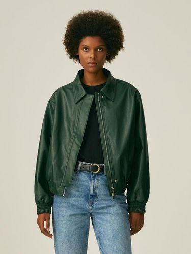 Vintage Leather Jacket - Green - LADYVOLUME - Modalova