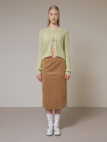 Suede One Pocket Middle Skirt_Camel - RAIVE - Modalova