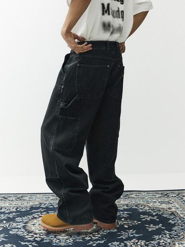 Double Knee Carpenter Wide Fit Denim Pants_Gray - MAGOODGAN - Modalova