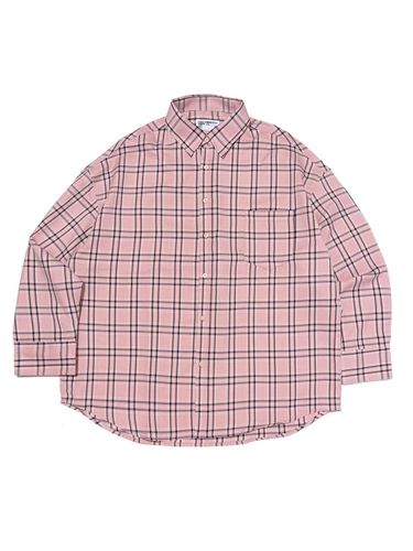 Fless Oversized Checkered Shirt_Pink - OTHERFITS - Modalova