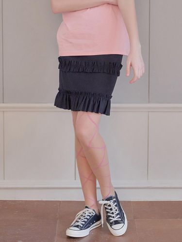 Ruffle Trimmed Skirt - margarin fingers - Modalova