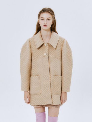 Sandy Check Coat - Beige - margarin fingers - Modalova