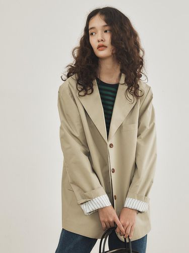 Easy Cotton Jacket Khaki - Tillber - Modalova